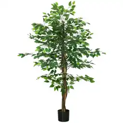 Netto Marken-Discount HOMCOM Künstliche Ficus-Pflanze PEVA, Metall Angebot