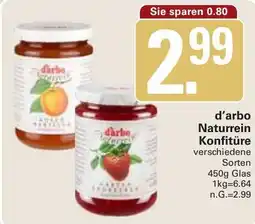 WEZ d'arbo Naturrein Konfitüre Angebot