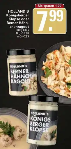 WEZ HOLLAND'S Königsberger Klopse oder Berner Hähnchenragout Angebot