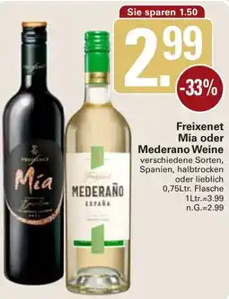 WEZ Freixenet Mia oder Mederano Weine Angebot