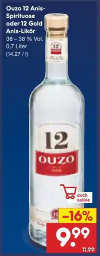 Netto Marken-Discount Ouzo 12 anis-spirituose Angebot