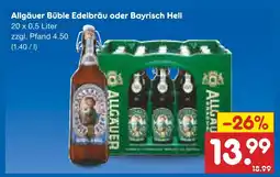 Netto Marken-Discount Allgäuer büble edelbräu oder bayrisch hell Angebot