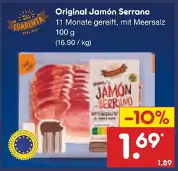 Netto Marken-Discount Las cuarenta original jamón serrano Angebot