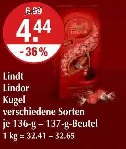 V Markt Lindt lindor kugel Angebot