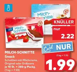 Kaufland Milch-schnitte snack original oder erdbeere Angebot