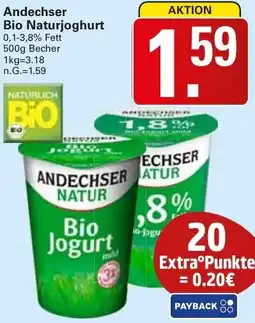 WEZ Andechser Bio Naturjoghurt Angebot