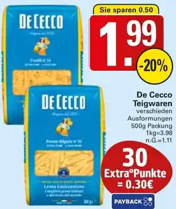 WEZ De Cecco Teigwaren Angebot