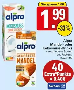WEZ Alpro Mandel- oder Kokosnuss-Drinks Angebot