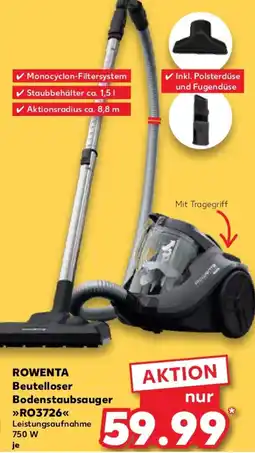 Kaufland ROWENTA Beutelloser Bodenstaubsauger RO3726 Angebot