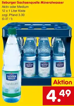 Netto Getränke Discount lleburger Sachsenquelle Mineralwasser Angebot