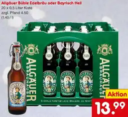 Netto Getränke Discount Allgäuer Büble Edelbräu oder Bayrisch Hell Angebot