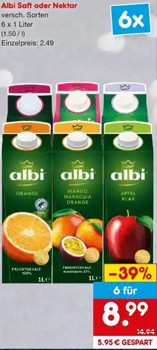 Netto Getränke Discount Albi Saft oder Nektar Angebot