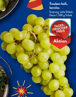 Aldi Süd Trauben hell, kernlos Angebot