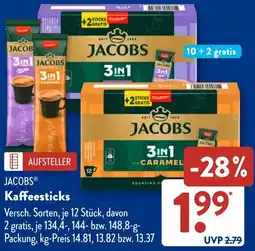 Aldi Süd JACOBS Kaffeesticks Angebot