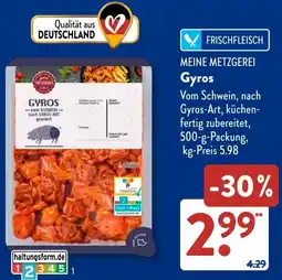 Aldi Süd MEINE METZGEREI Gyros Angebot
