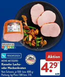 Aldi Süd MEINE METZGEREI Kasseler Lachs- oder Nackenbraten Angebot