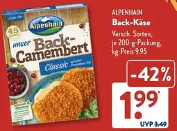 Aldi Süd ALPENHAIN Back-Käse Angebot