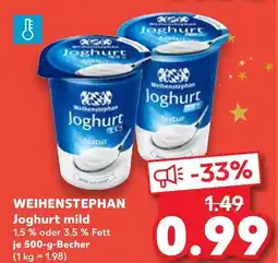 Kaufland Weihenstephan joghurt mild 1,5 % fett Angebot