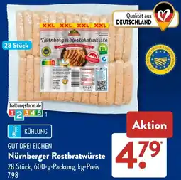 Aldi Süd GUT DREI EICHEN Nürnberger Rostbratwürste Angebot