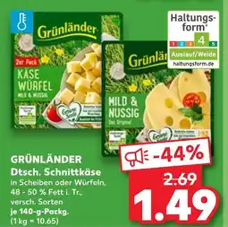 Kaufland Grünländer käse würfel mild & nussig Angebot