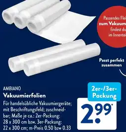 Aldi Süd AMBIANO Vakuumierfolien Angebot