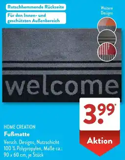 Aldi Süd HOME CREATION Fußmatte Angebot