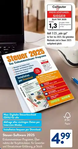 Aldi Süd Steuer-Software 2025 Angebot
