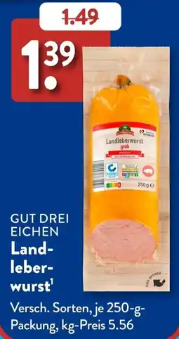 Aldi Süd GUT DREI EICHEN Landleberwurst Angebot