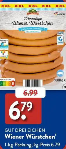 Aldi Süd GUT DREI EICHEN Wiener Würstchen Angebot
