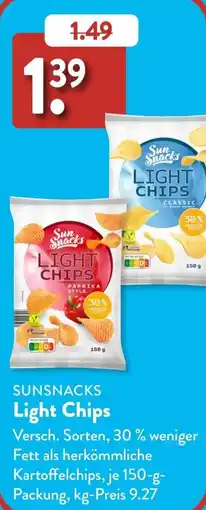 Aldi Süd SUNSNACKS Light Chips Angebot