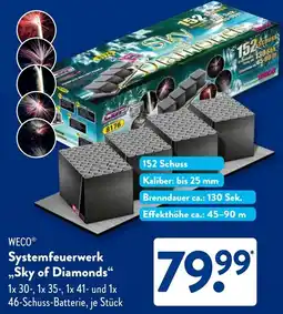 Aldi Süd WECO Systemfeuerwerk „Sky of Diamonds“ Angebot