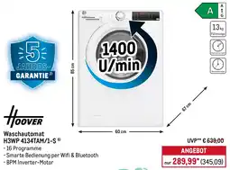 METRO HOOVER Waschautomat H3WP 4134TAM/1-S Angebot