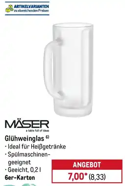 METRO MÄSER Glühweinglas Angebot