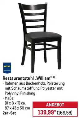 METRO METRO PROFESSIONAL Restaurantstuhl „William" Angebot
