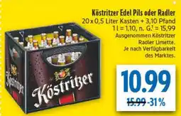 diska Köstritzer Edel Pils oder Radler Angebot