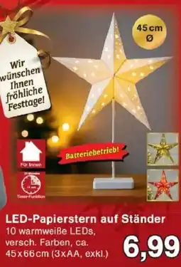Jawoll LED Papierstern auf Ständer Angebot