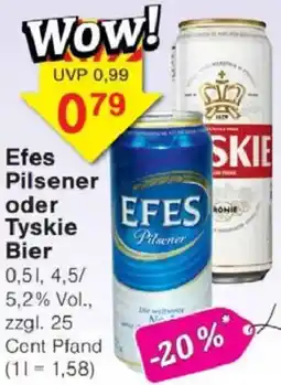 Jawoll Efes Pilsener oder Tyskie Bier Angebot