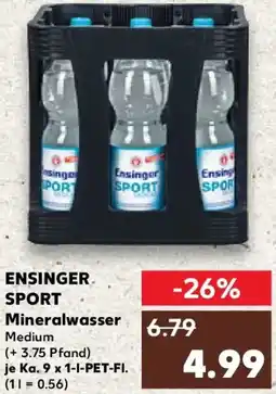 Kaufland ENSINGER SPORT Mineralwasser Angebot