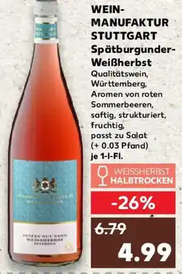 Kaufland WEINMANUFAKTUR STUTTGART Spätburgunder Weißherbst Angebot