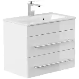 Netto Marken-Discount Badmöbel Portus 600 SlimLine weiss hochglanz Angebot