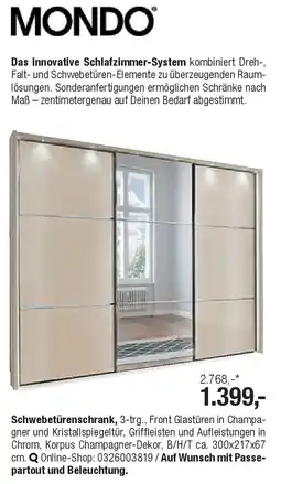Opti Wohnwelt MONDO Schwebetürenschrank Angebot