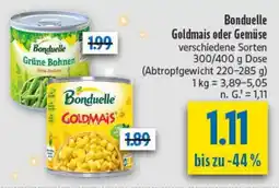 diska Bonduelle Goldmais oder Gemüse Angebot
