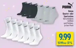 diska PUMA Quarter- oder Sportsocken Angebot