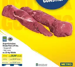 METRO Argentinisches Rinderfilet 3/4 lbs. Angebot