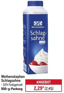 METRO Weihenstephan Schlagsahne Angebot
