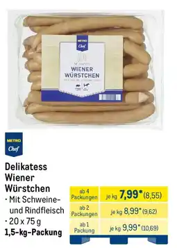 METRO METRO Chef Delikatess Wiener Würstchen Angebot