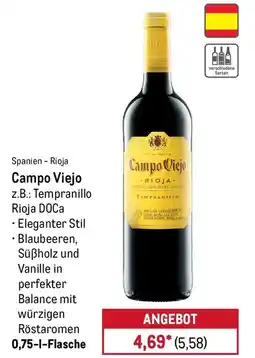 METRO Campo Viejo z.B.: Tempranillo Rioja DOCa Angebot