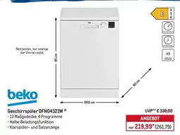 METRO beko Geschirrspüler DFN04321W Angebot