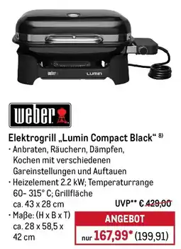 METRO weber Elektrogrill,,Lumin Compact Black" Angebot