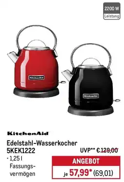 METRO KitchenAid Edelstahl-Wasserkocher 5KEK1222 Angebot